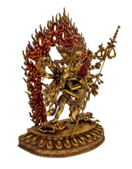 Chakrasamvara Statue &ndash; Gold-Plated Face, Copper