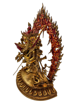 Chakrasamvara Statue &ndash; Gold-Plated Face, Copper