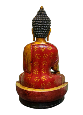 Shakyamuni Buddha Wooden Wall Hanging &ndash; Handcrafted Poplar Wood Statue