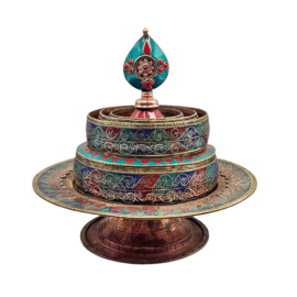 Grand Mandala en Cuivre Ratna pour la Méditation