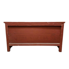 Cabinet en bois tibétain avec motif de lion des neiges