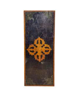 Cabinet en bois tibétain avec art du lion des neiges et du dragon