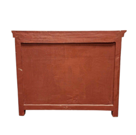 Cabinet en bois tibétain avec art du lion des neiges et du dragon