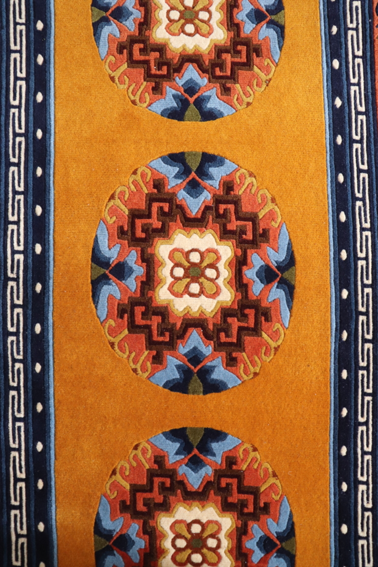Tibetan Rug with Flower Design