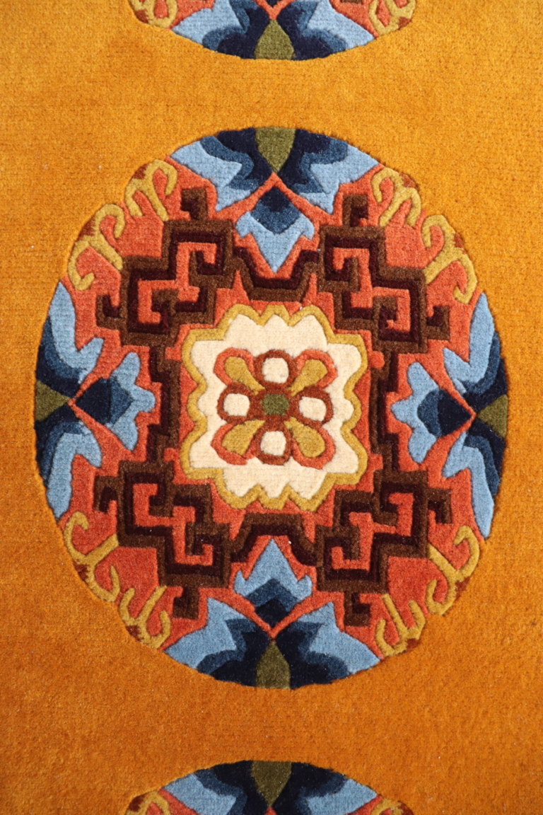 Tibetan Rug with Flower Design