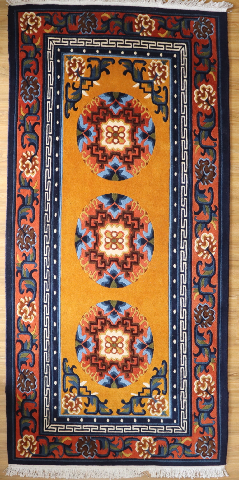 Tibetan Rug with Flower Design