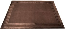 Wool and Silk Brown Carpet with Border
