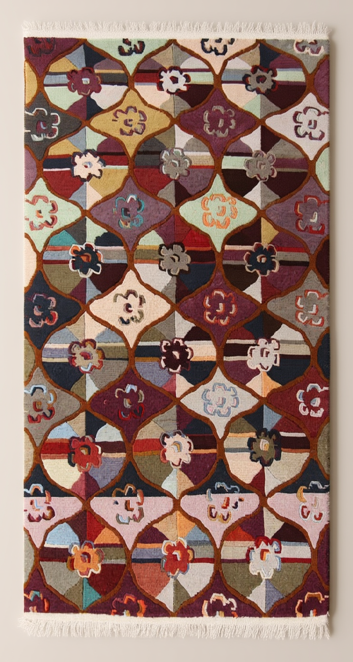 Tapis de design de fleurs tibétaines