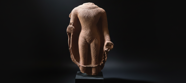 The Red Sandstone Torso of Standing Buddha