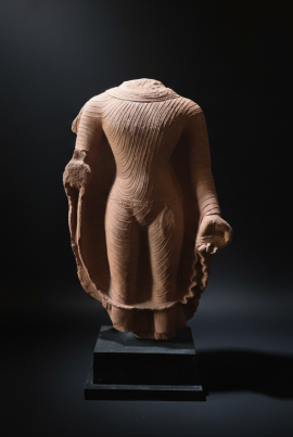 The Red Sandstone Torso of Standing Buddha