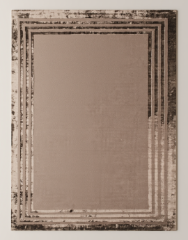 Wool and Silk Brown Carpet with Border