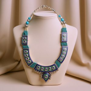 Inlaid Turquoise & Lapis Pendant Necklace