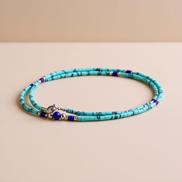 Turquoise and Lapis Lazuli Beaded Necklace