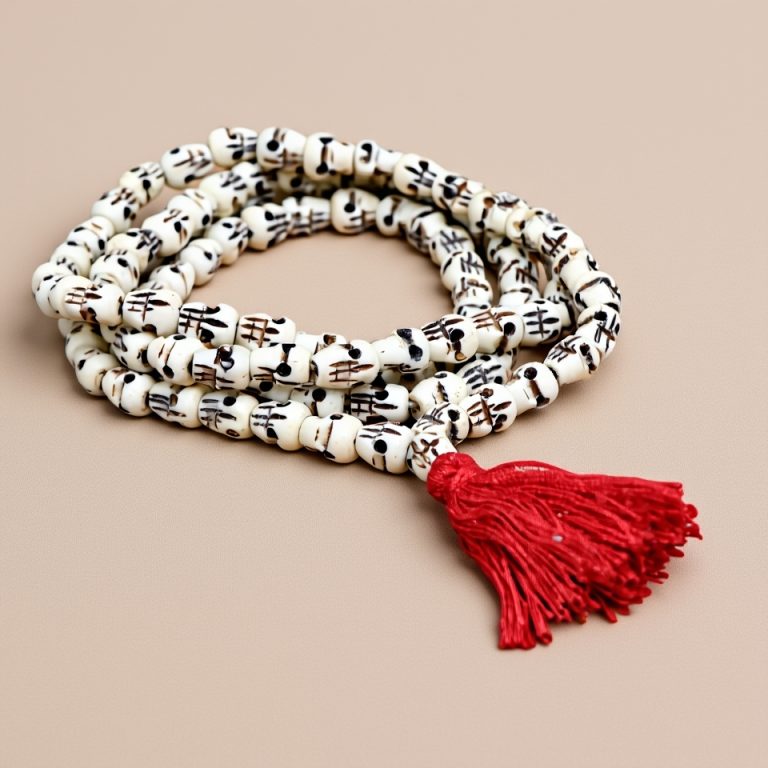 Yak Bone Skull Prayer Mala Beads