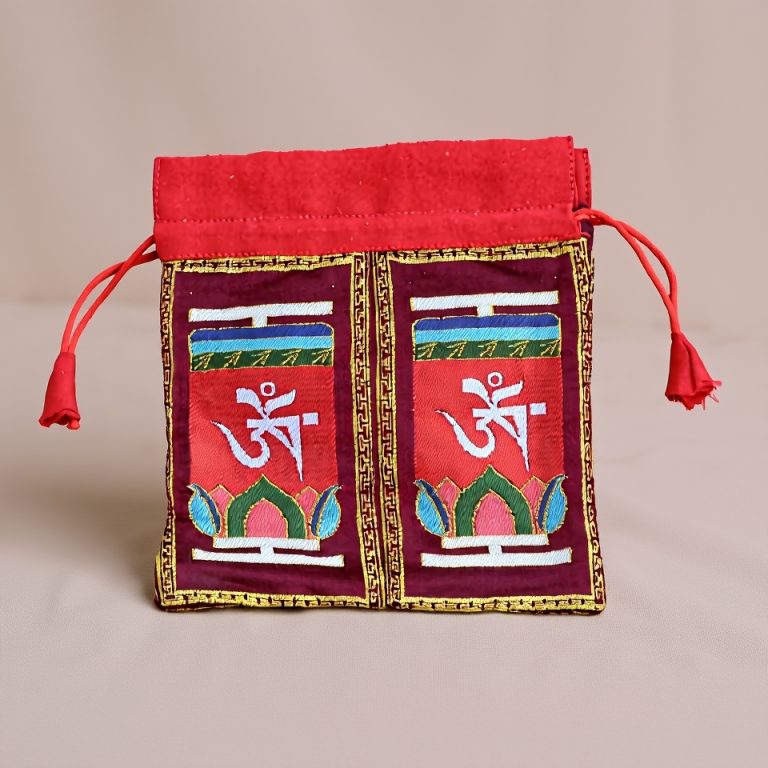 Tibetan Om Cotton Mala Bag