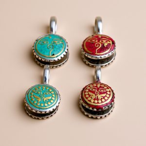 Buddha Eye White Metal Mala Counter