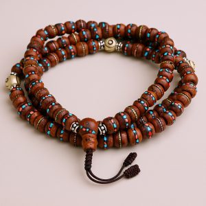 Antique Bodhi Seed Prayer Mala with Yak Bone