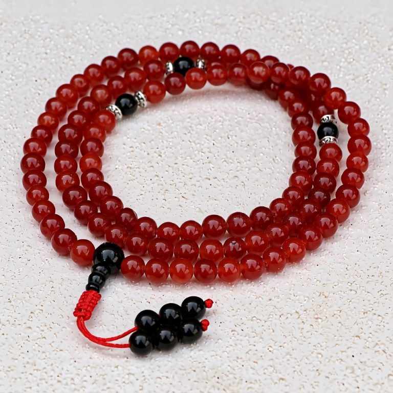Carnelian Stone Japa Mala for Meditation