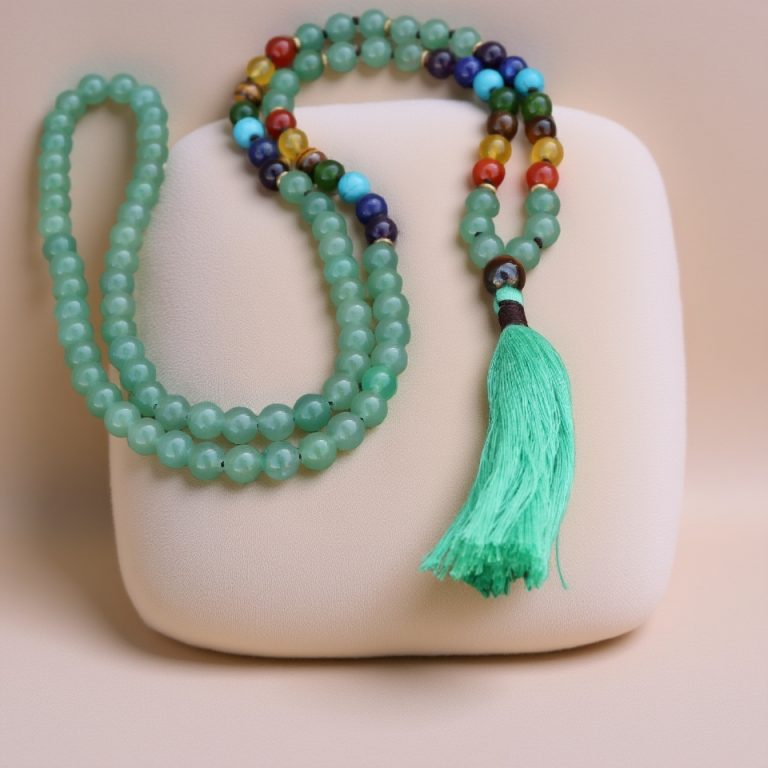 Seven Chakra Jade Stone Japa Mala
