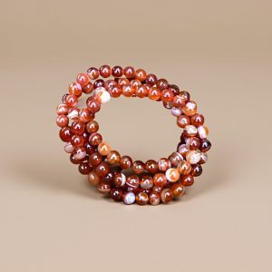 Natural Fire Agate 108 Bead Mala Necklace