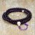 Imitation Amethyst Stone Japa Mala, handmade in Nepal by skilled artisans, supports spiritual practice, enhances clarity, and fosters emotional balance through its protective qualities.