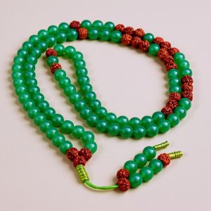 Jade Yoga Mala with Rudraksha Seed