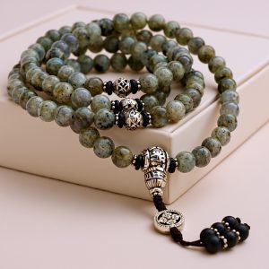 Labradorite Mala with Double Dorje Power