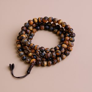 Matte Tiger Eye Stone Japa Mala
