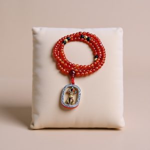 Carnelian Stone Prayer Wheel Mala