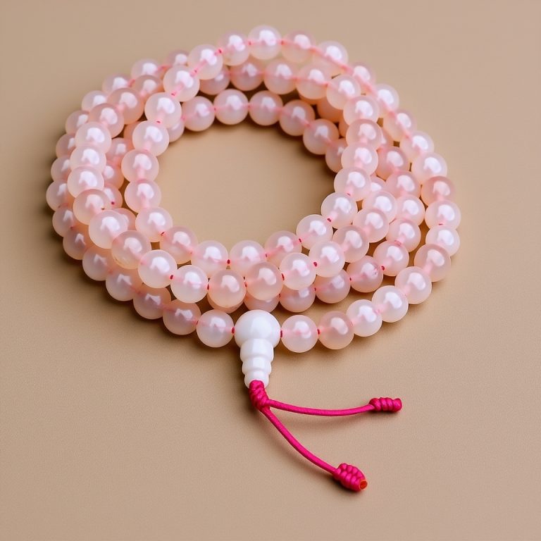 Rose Quartz Mala for Meditation and Healing