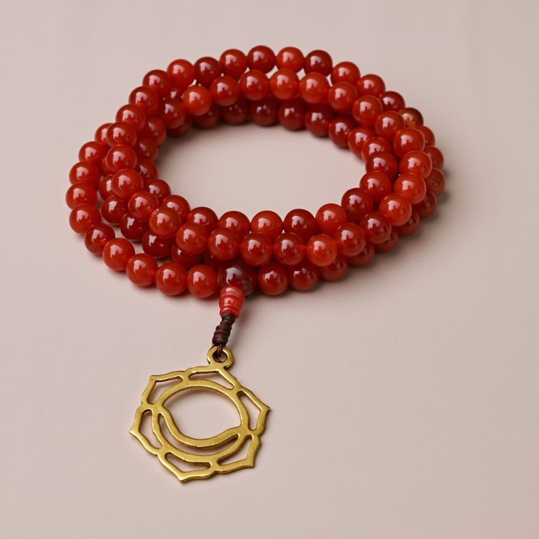 Carnelian Stone Seven Chakra Japa Mala