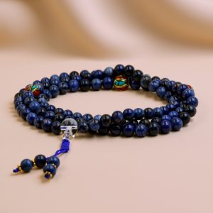 Sodalite Stone Mala with Inlaid Beads