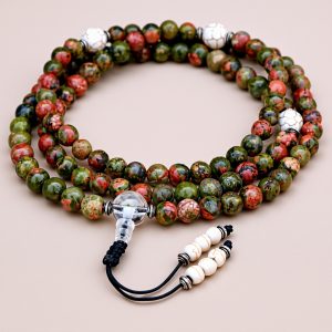 Unakite Stone Japa Mala for Meditation