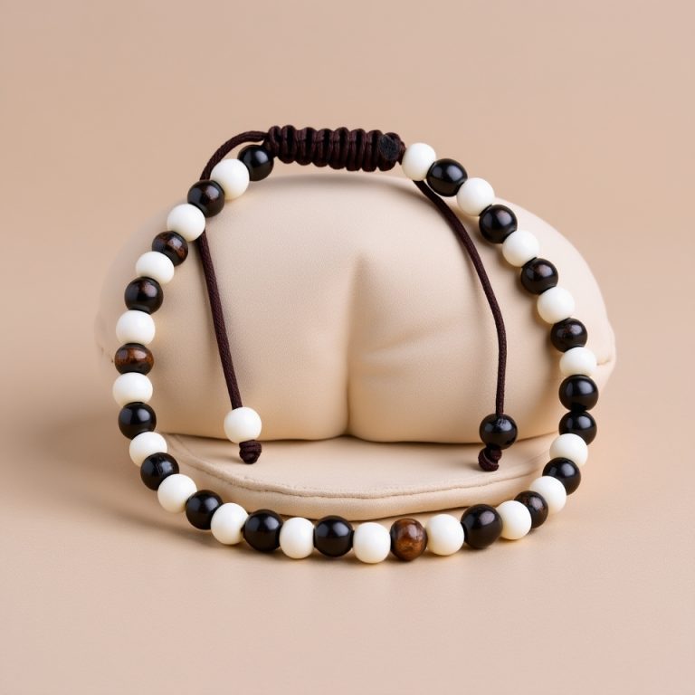 Yak Bone Wrist Mala with Adjustable Knot