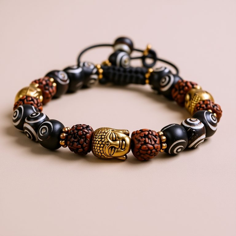 Buddha Yak Bone Meditation Wrist Mala