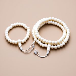 Yak Bone Japa Mala and Wrist Set