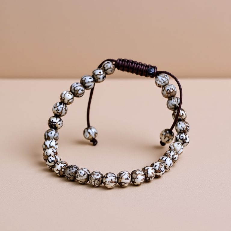 Conch Shell Mantra Carved Beads Wrist Mala