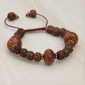 Bodhi Rudraksha Seed Wrist Mala - Antique