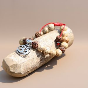 Hindu Om Lotus Seed Wrist Mala