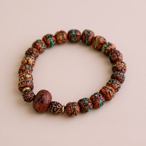 Rudraksha Seed Mala with Phoenix Eye Spacer