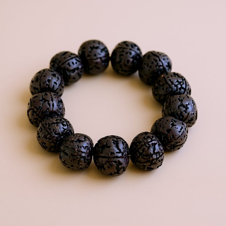 Dark Antique Rudraksha Seed Wrist Mala