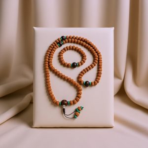 Light Brown Rudraksha Seed Japa Mala Set