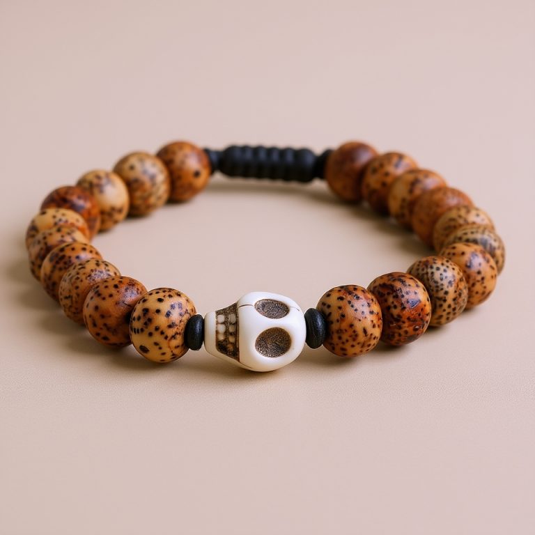 Skull Lotus Seed Meditation Wrist Mala