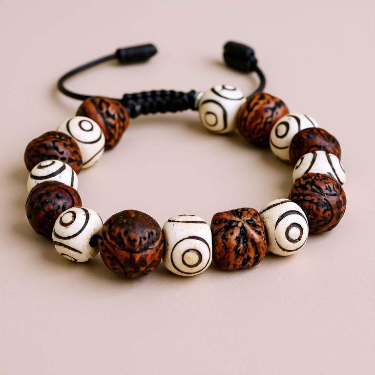 Three Eye Yak Bone and Bodhi Seed Mala