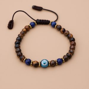 Evil Eye Protection Tiger Eye Stone Bracelet