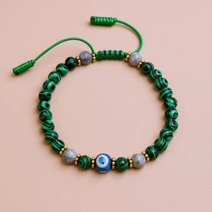 Malachite Evil Eye Protection Wrist Mala Bracelet
