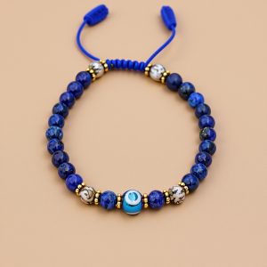 Evil Eye Lapis Lazuli Wrist Mala Bracelet