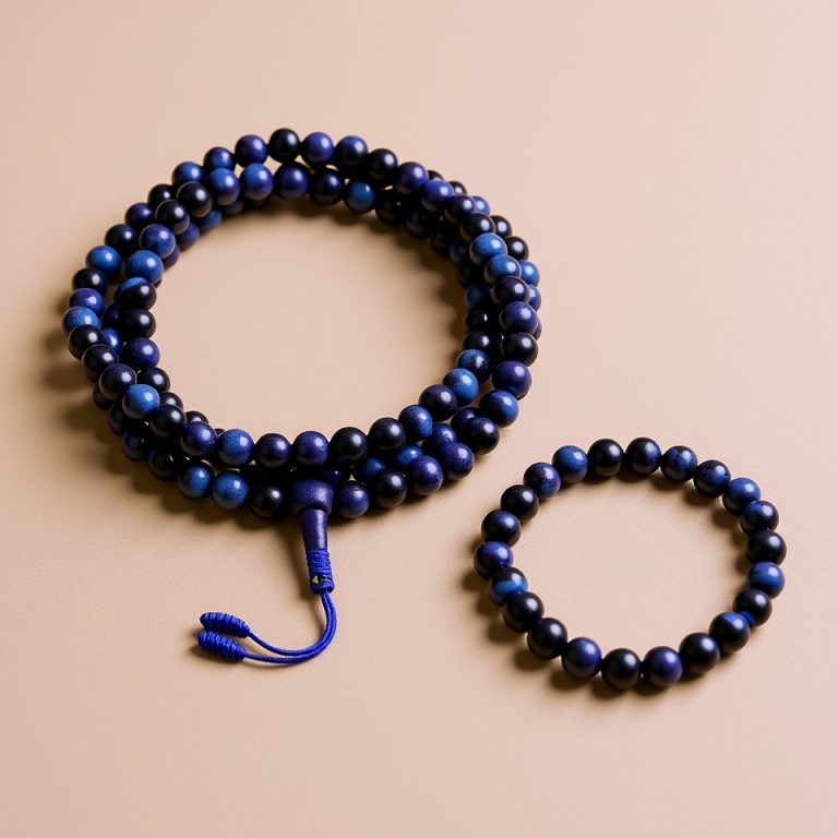 Blue Tiger Eye Stone Japa Mala Set