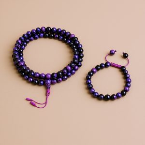 Tiger Eye Stone Japa Mala & Bracelet Set