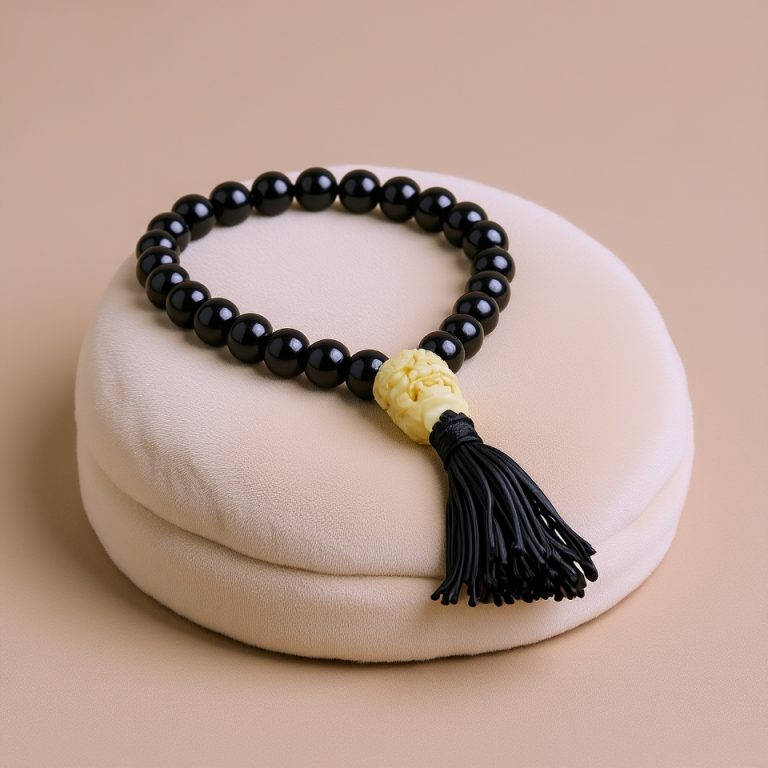 Black Tourmaline Wrist Mala with Mahakala